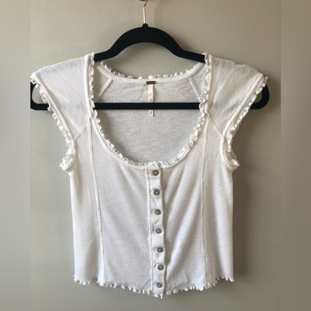 Free People Button Down Crop
